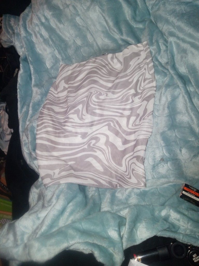 Grey N White Swirl Skirt