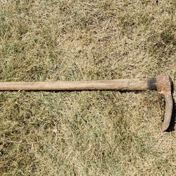 Antique old vintage flat blade pick trench digging tool