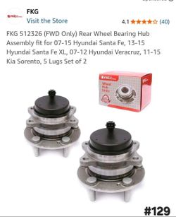 Rear Wheel Bearing Hub Assembly fit for 07-15 Hyundai Santa Fe, 13-15 Hyundai
