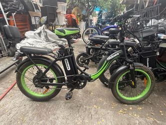 Hidoes 750W Folding Electric Bike 48V 13Ah Battery 25MPH Full Suspension 20” Fat Tire Green