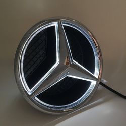 Mercedes White LED Emblem Star Illuminated Logo DRL Compatible with 2016-2021 W213 E200 E220 E260 E300 E350 E400 (18.5CM-213, White)