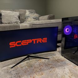 Gaming PC RGB Fans + Sceptre Curved Monitor (Full Setup)