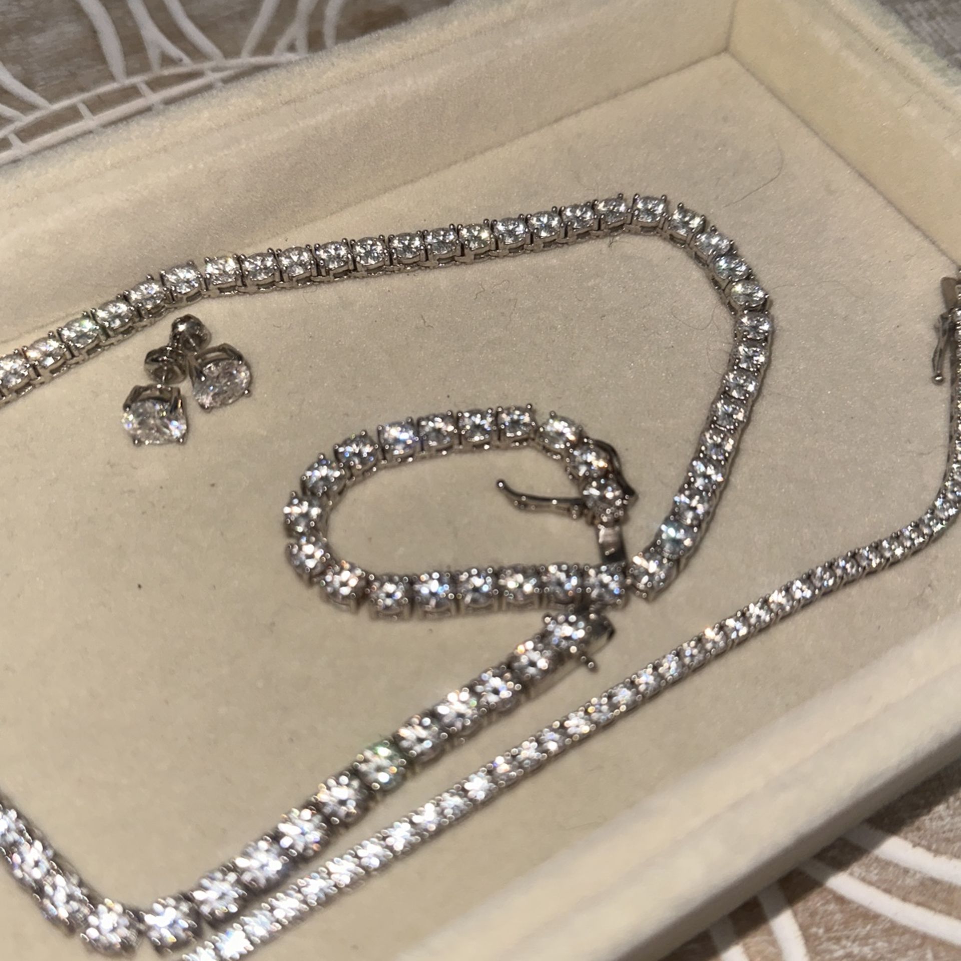 Moissanite Tennis Necklace Chain