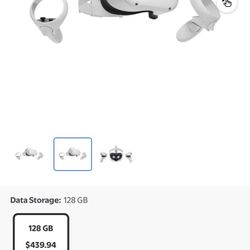 Meta Quest 2 128 GB Advanced All In One Virtual Reality Headset And Controls 