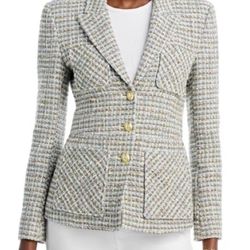 NWT Derek Lam 10 Crosby Keith tweed utility blazer