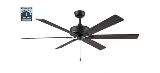 Dalton 60 in. Indoor/Covered Outdoor DC Motor Matte Black Ceiling Fan NEW