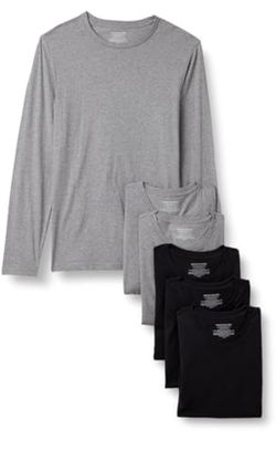 Amazon Essentials Men's Slim Fit Breathable Cotton Crew Neck Undershirts 6 Pack