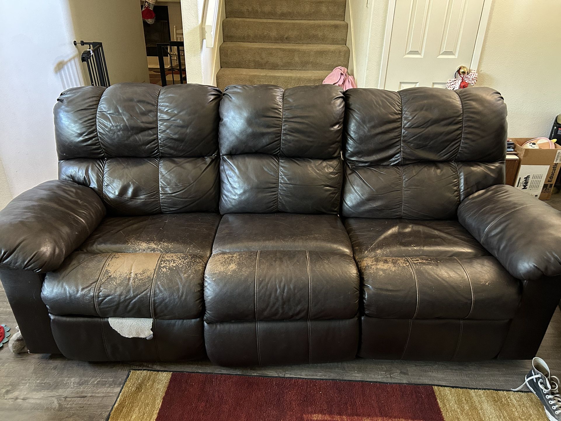 Very Well Loved Leather Couches 