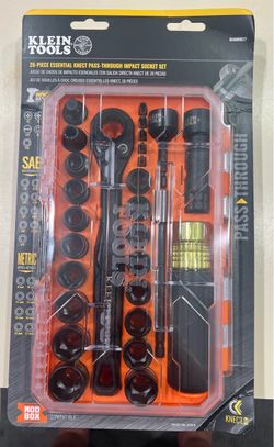 KLEIN 28-PIECE ESSENTIAL KNECT PASS-THROUGH IMPACT SOCKET SET