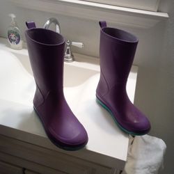 Cat & Jack Purple Slip On Rain boots Size 2   Children's 