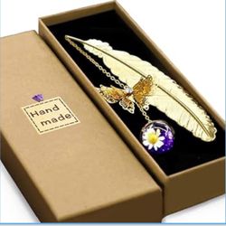 Metal Butterfly Feather Bookmark Birthday Gifts Teachers Christmas Gifts for Women Christmas Stocking Stuffers Valentine's Day Teacher Gifts Bookmarks