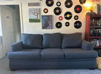 Comfortable blue couch