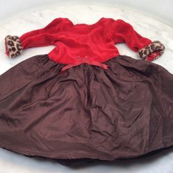 AMERICAN GIRL DOLL Chocolate Cherry Dress Leopard Shoes Holiday 2005
