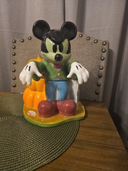 Disney Mickey Mouse Halloween Cookie Jar Canister Frankenstein Rare Zombie/Monster Trick or Treat 