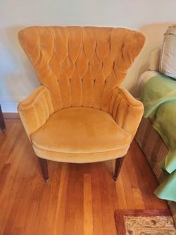 Mid Century Vintage Wingback Chairs Set Of 2 With Custom Covers