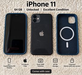 Apple iPhone 11 64GB – Unlocked – Black – Great Condition