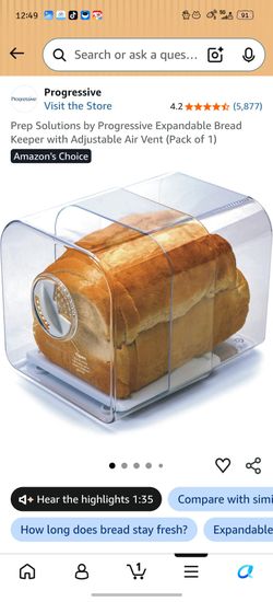 Prep Solutions by Progressive Expandable Bread Keeper with Adjustable Air Vent