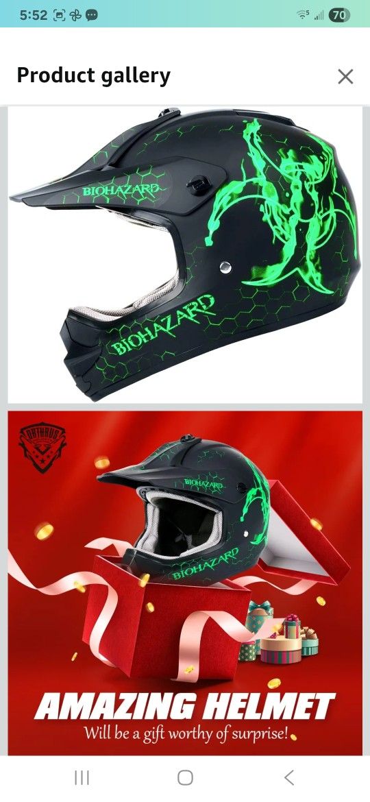 Adult And Youth Helmet For Dirt Bike Motocross Size MEDIUM NEW IN BOX PICK UP IN POMONA $45