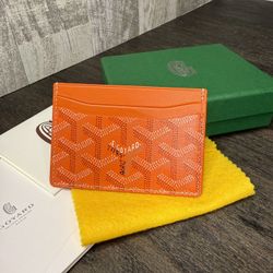 Orange Goyard Saint-Sulpice Card Holder
