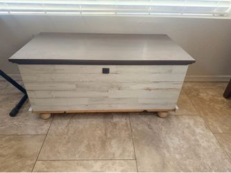 Wood, white and brown hutch (opens)