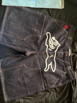 Running dog denim carpenter shorts