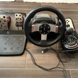 Logitech G27 Force Feedback Racing Wheel Pedals Shifter PC PS3 PS2