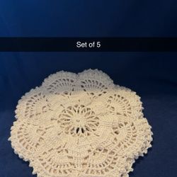 Crochet Doily/ Mantelito Set Of 5