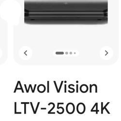 Projector Laser, Ultra Short Throw Projector, Brand: AWOL vision LTV-2500 4K Triple Laser 3D ready and more. Brand New Open Box...