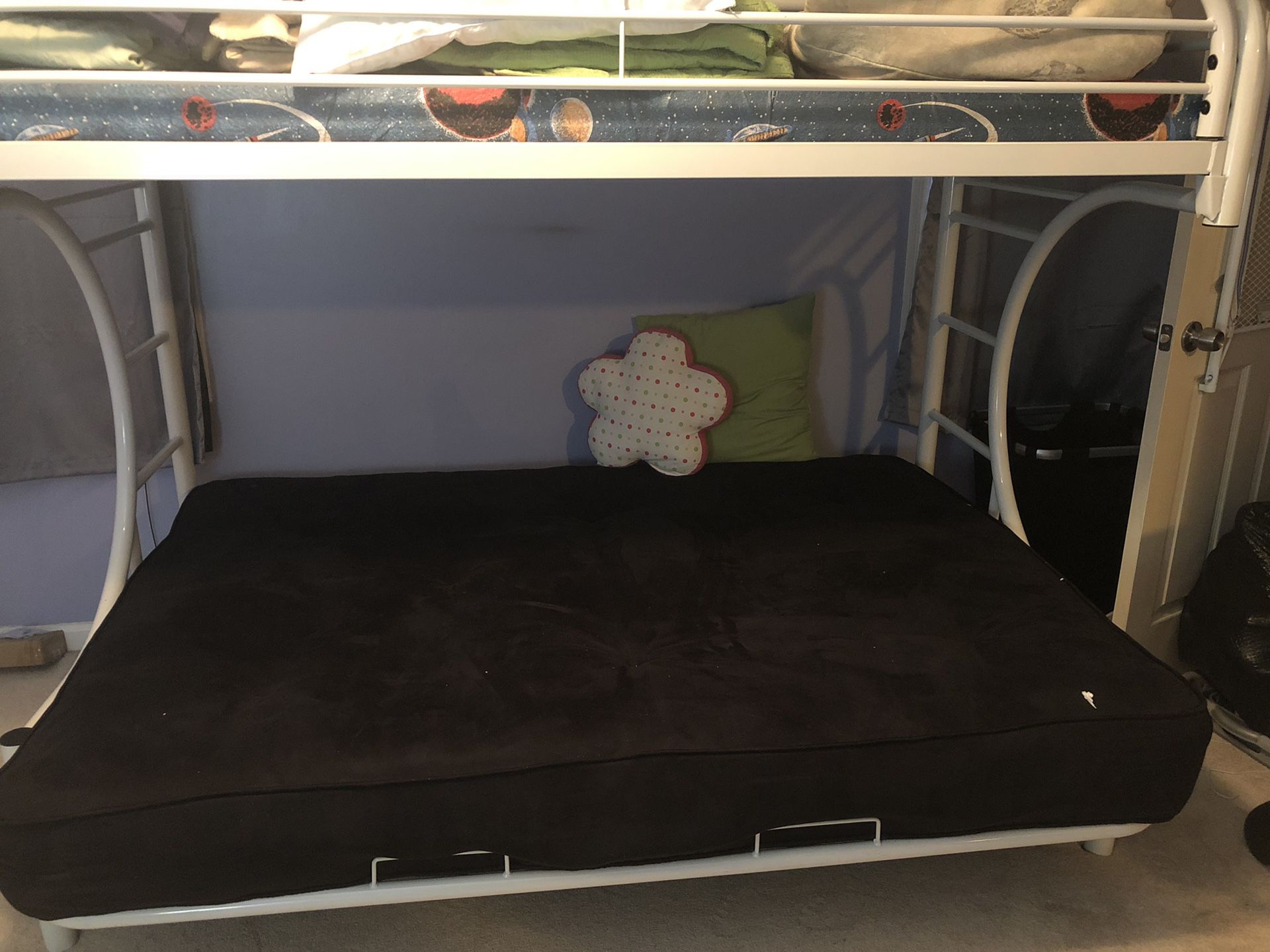 Girly bunk bed full/twin and Futon both include mattress