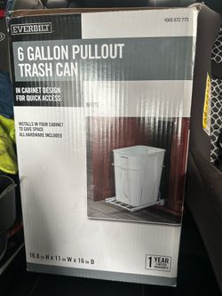 Everbilt 6 Gallon Pullout Trash Can H 16.8 x W 11 in x D 16 in