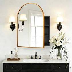 Arched Gold Medicine Cabinet