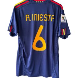 Spain Iniesta Soccer Jersey Final 2010