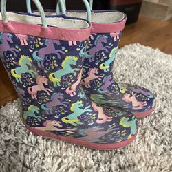 Girls Unicorn Rain Boots