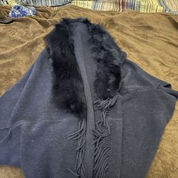 Navy Blue Sweater/ Shawl 
