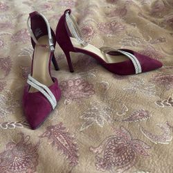 Maroon  And Diamond Heels  $15/ Size 5.5