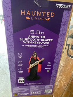 Haunted Living 5.5 Ft Animated Bluetooth Reaper with Keyboard