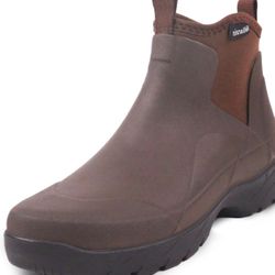 hellorain Mens Rain Boots, Neoprene Rubber Boots for Men, Waterproof Insulated Rain Boots, Women Rubber Boots Durable Rubber Work Boots
