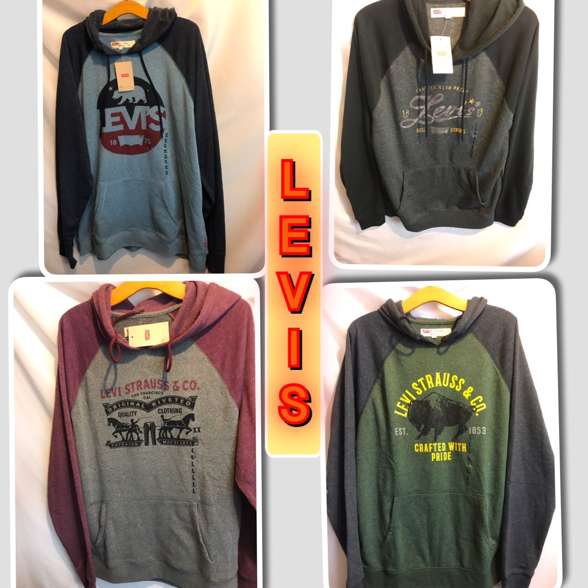 Levi’s Light weight Men’s New sweater hood $20 each