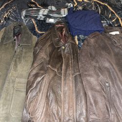 All 3 Leather Jackets And Cashmere Sweater And Scarf