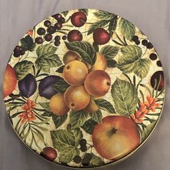 Fruit Covered Round , Tin Canister