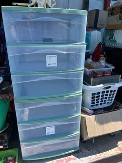 Set of 4 Plastic Drawer Storage