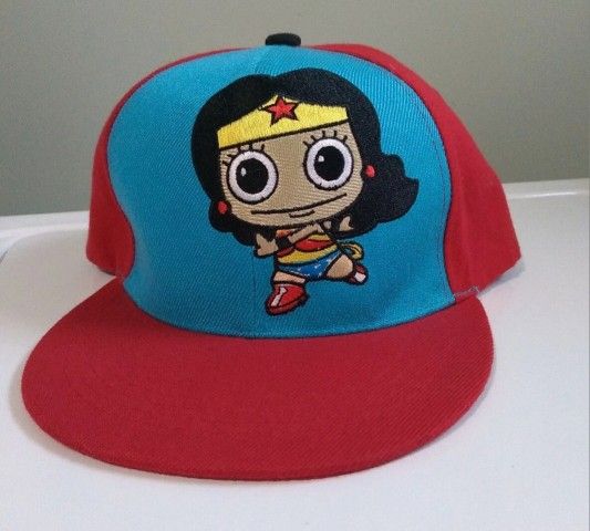 Six Flags Amusement Park Wonder Woman Animated Snapback Baseball Cap Hat