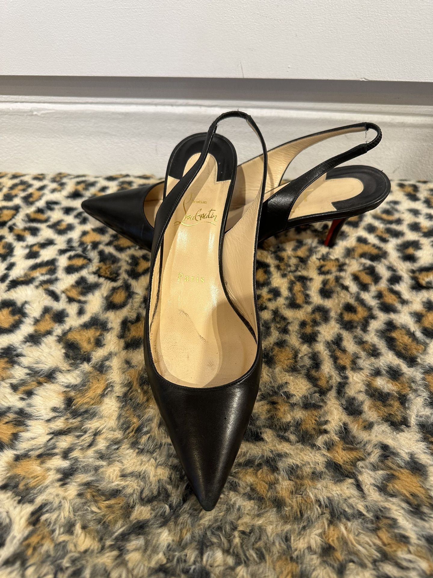 Christian Louboutin Black Leather Pumps SZ 38