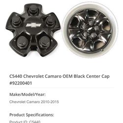 Chevy Camaro OEM Black Center Cap 