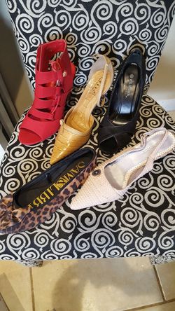 5 pairs of shoes heels flats