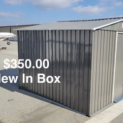Sales $350.00!!!  (New in box) 8’ L x 10’ W x 6.’ H galvanized steel Metal Storage Shed Outdoor Garden Backyard 8’x10’ Storage. 
