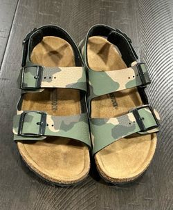 Birkenstock Kids Milano Sandal - Camouflage Green / Khaki - Kids Size 34