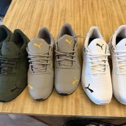 Three Pair Of Puma Shoes Size 11 1/2 Only Wore Once Or Twice