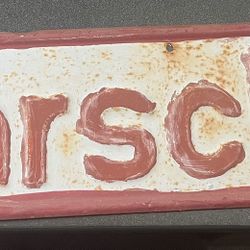 Vintage German “Fahrschule” Driving School Sign – Hand-Painted Metal