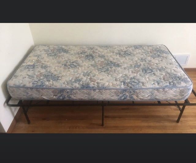 Twin mattress and metal frame